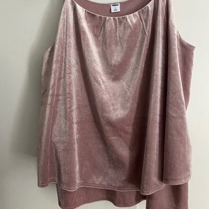 velvet- like, purple layered tank top